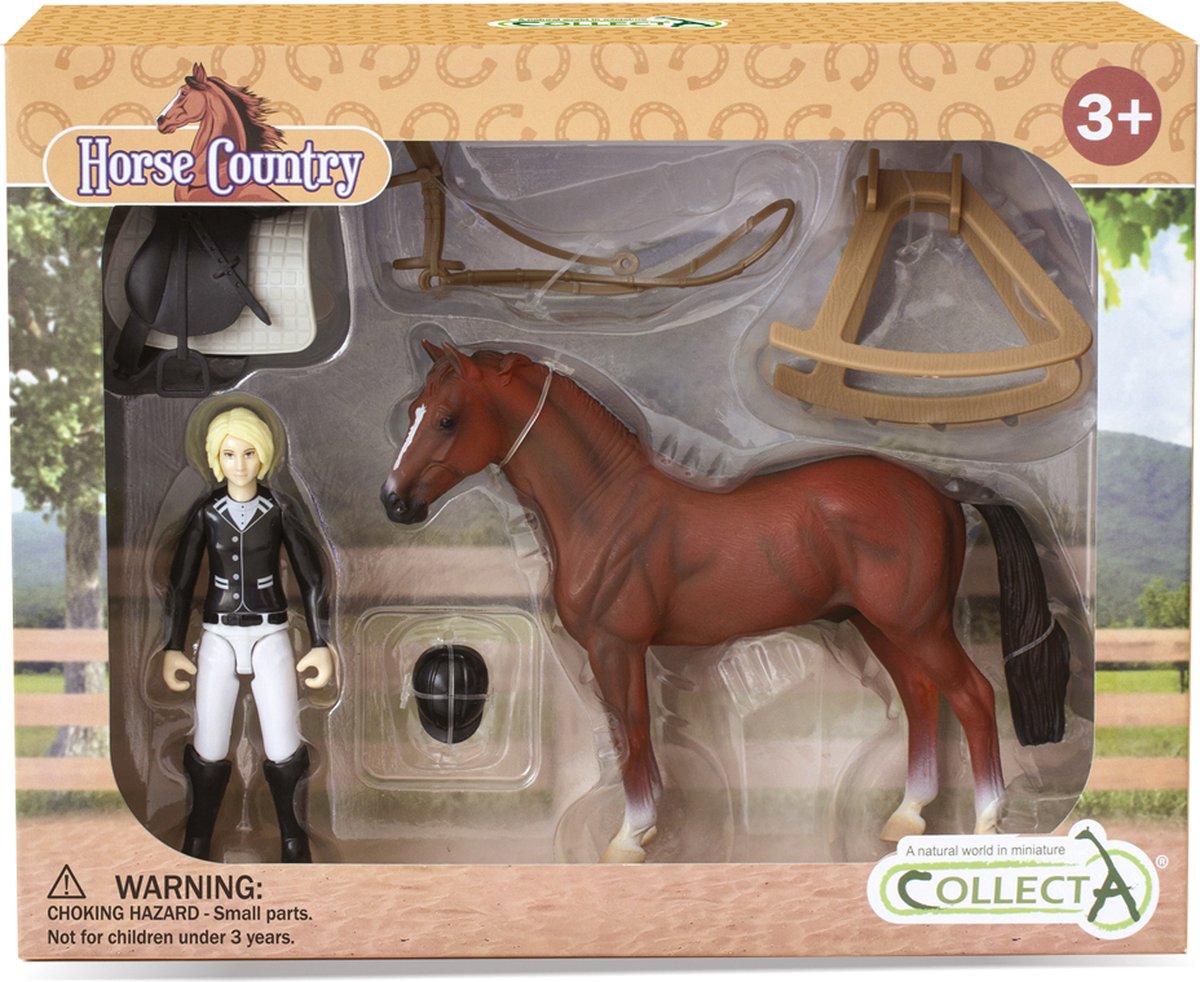 Set di figurine Collecta - cavaliere da torneo e accessori - cavalli - dipinti a mano - miniatura