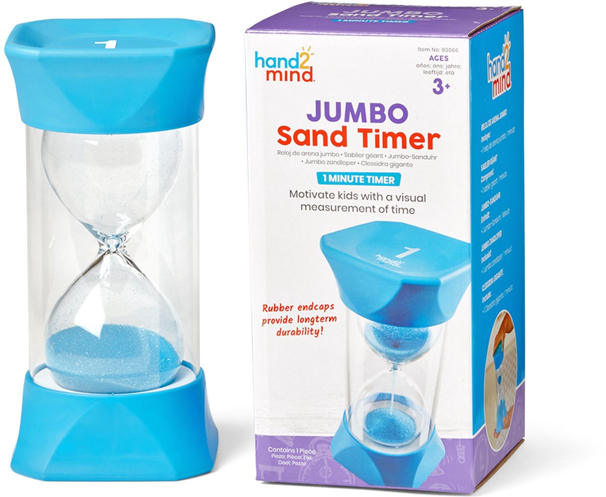 Learning resources zandloper speelgoed - jumbo sand timer 1 minuut blauw. - 3+
