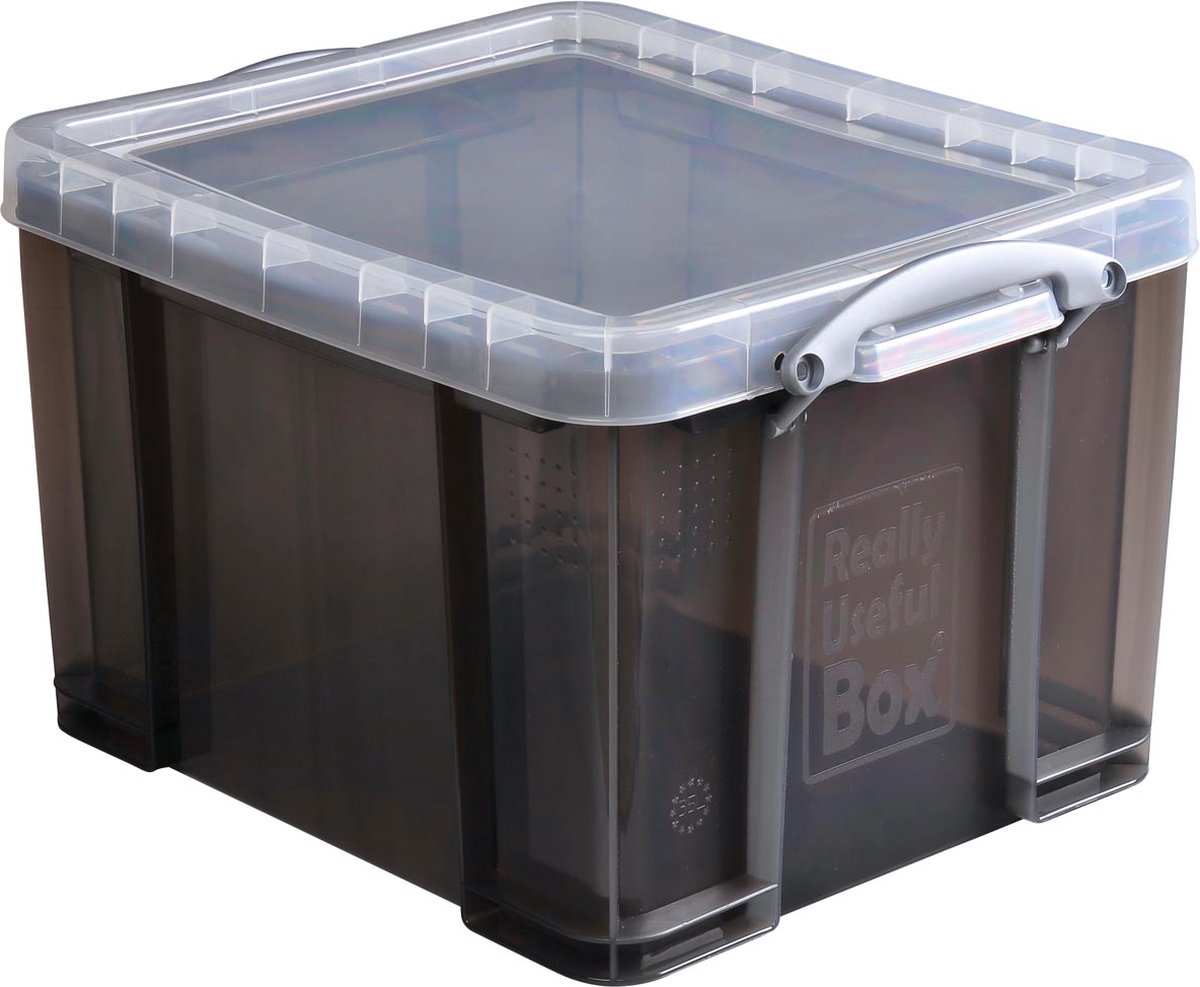 Caja realmente útil 35 litros transparente ahumado.