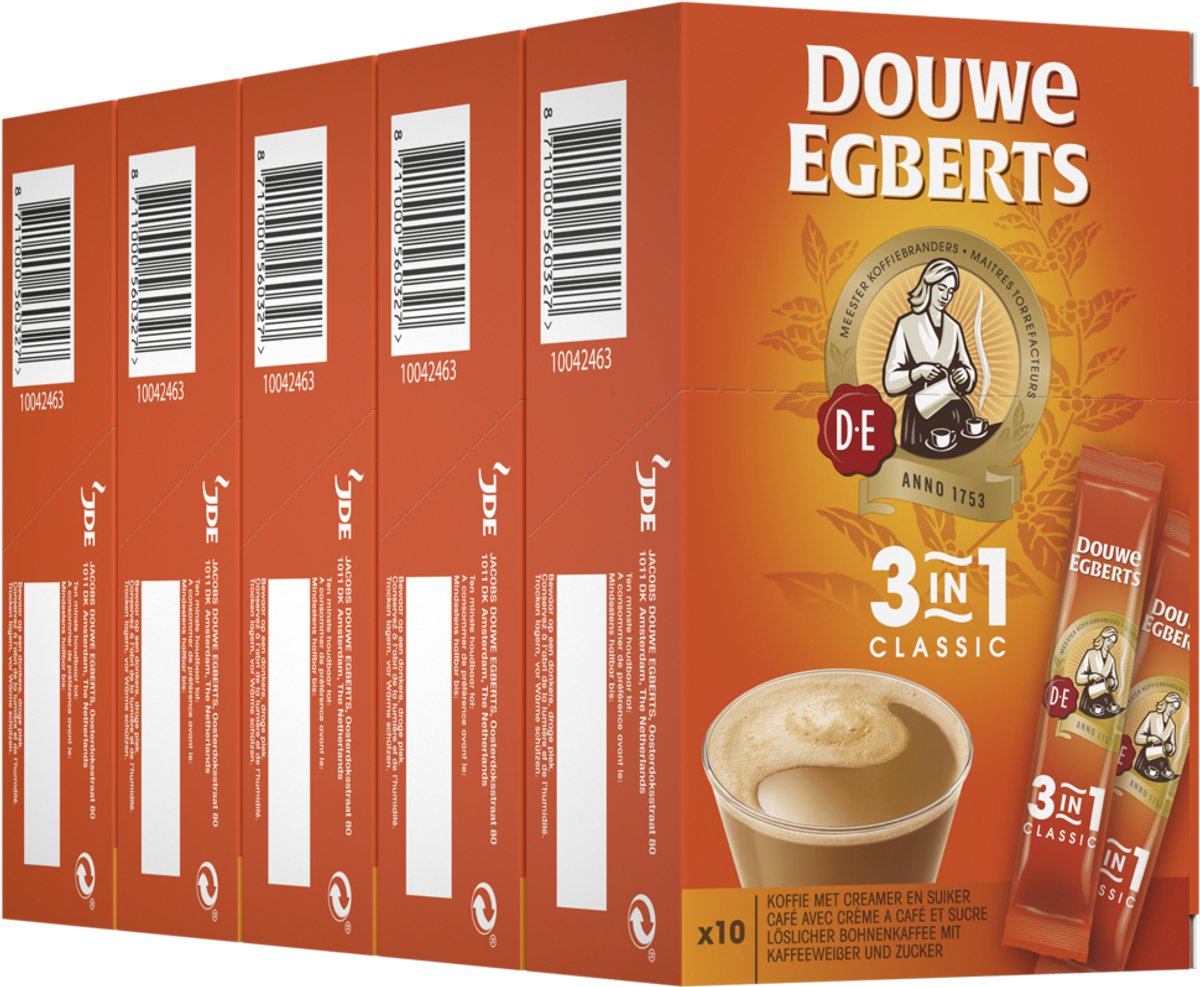 Caffè solubile Douwe Egberts 3in1 - 6 x 10 bustine