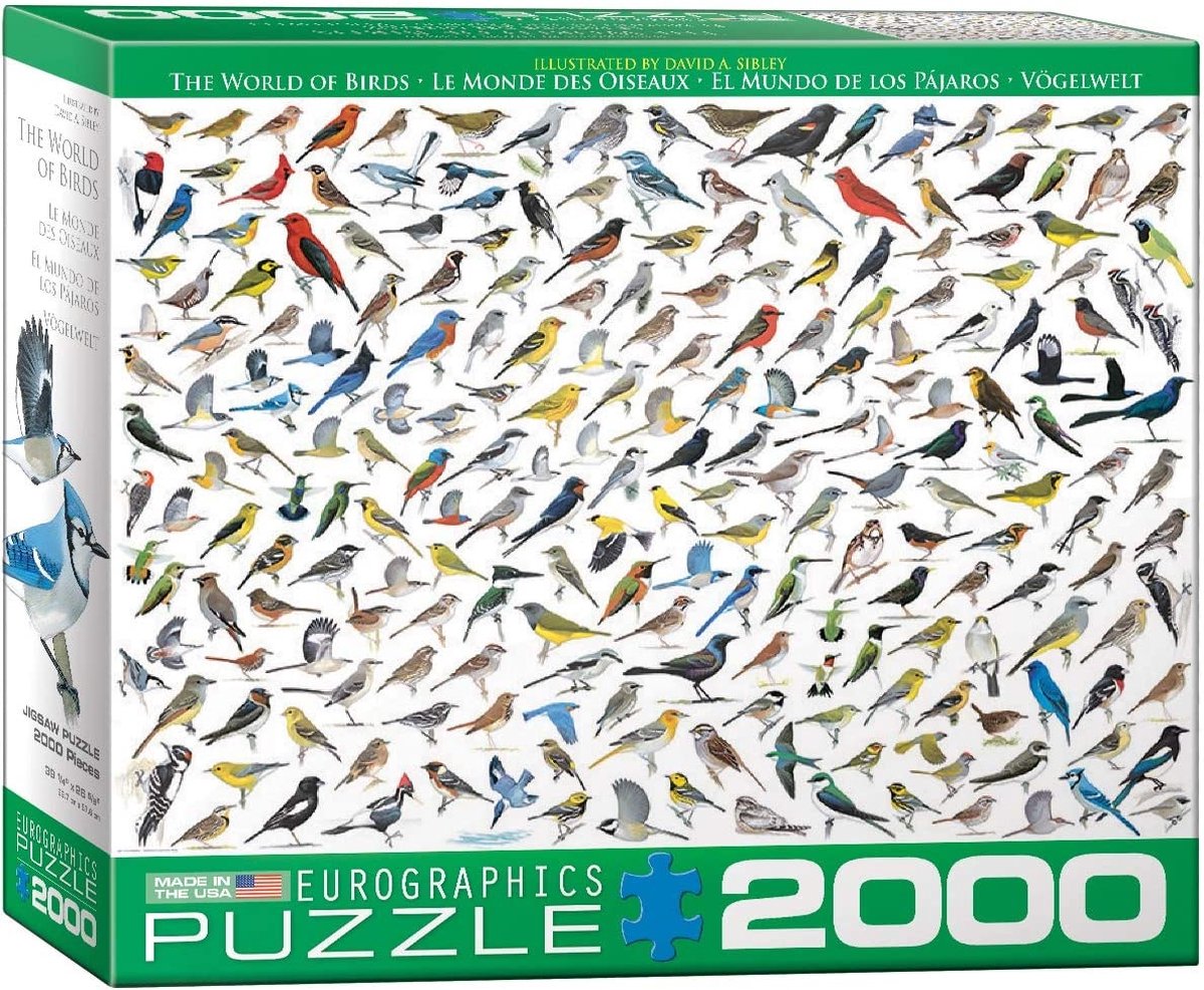 Eurographics - il mondo degli uccelli - david sibley - 2000 pezzi 97×68 cm (l×a) - puzzle per famiglie