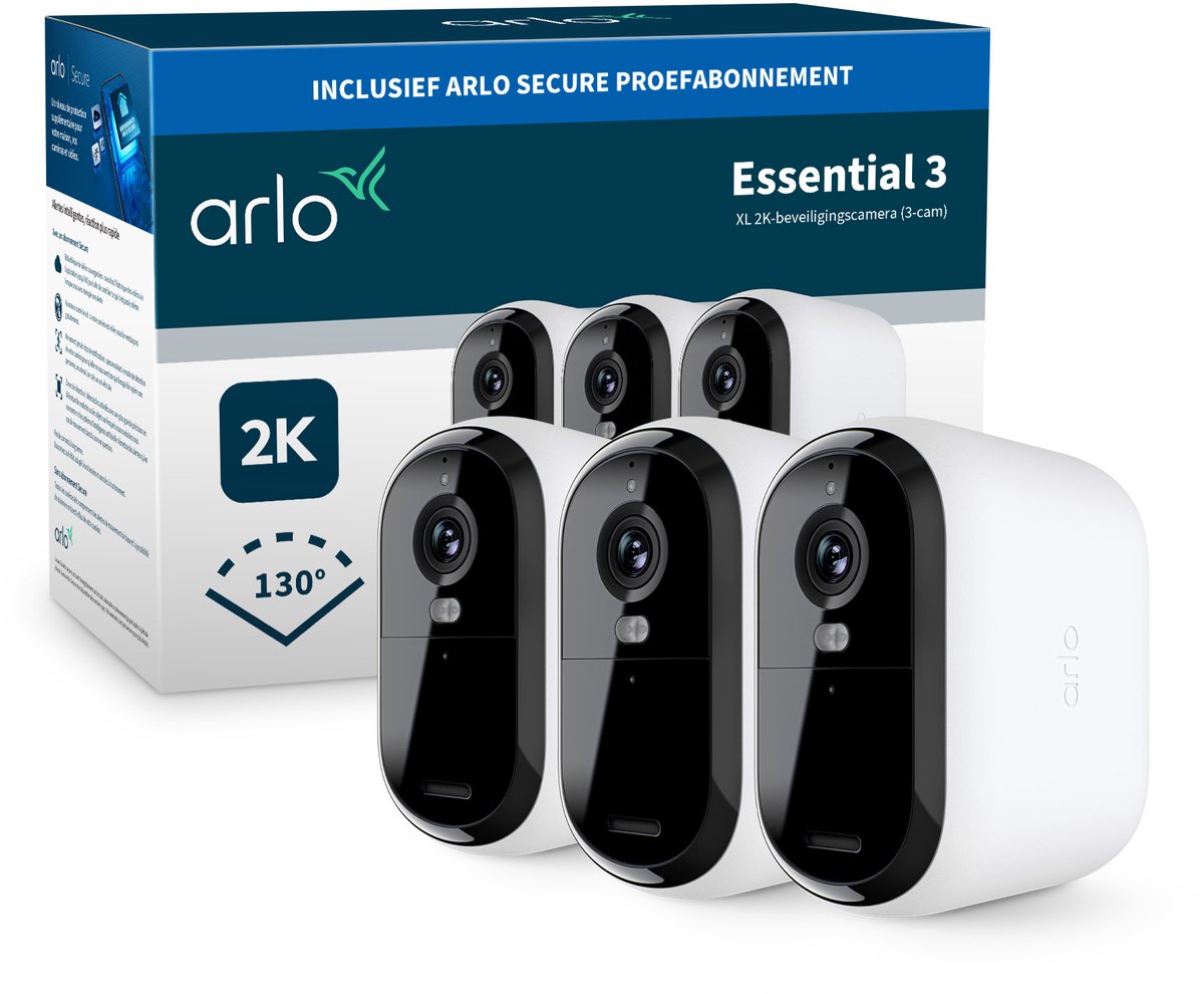 Telecamera di sicurezza Arlo Essential3 XL 2K - 3 telecamere IP