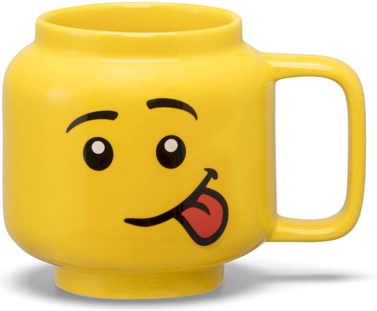Lego - keramische mok hoofd silly 255 ml - aardewerk - geel