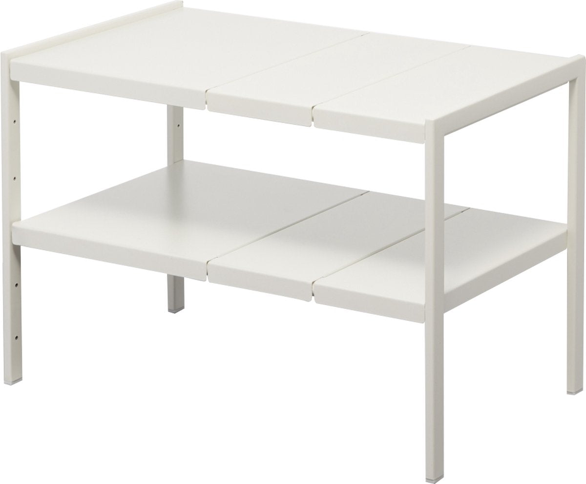 Yamazaki keukenkast organizer uitschuifbaar - 2 niveaus - tower - wit