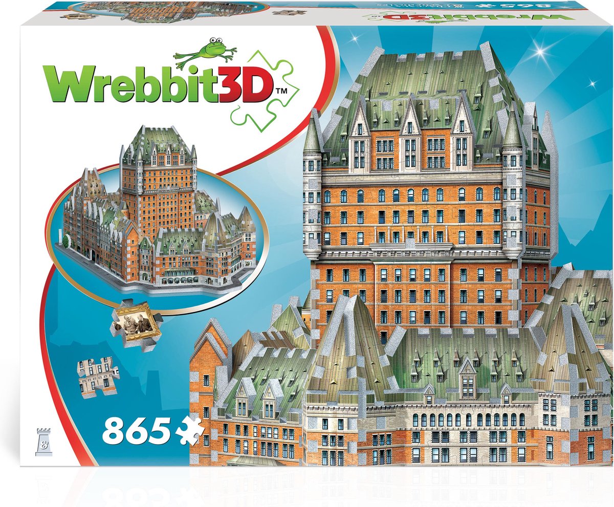 Puzzle 3D Wrebbit - château frontenac - 865 pezzi - set di costruzioni.