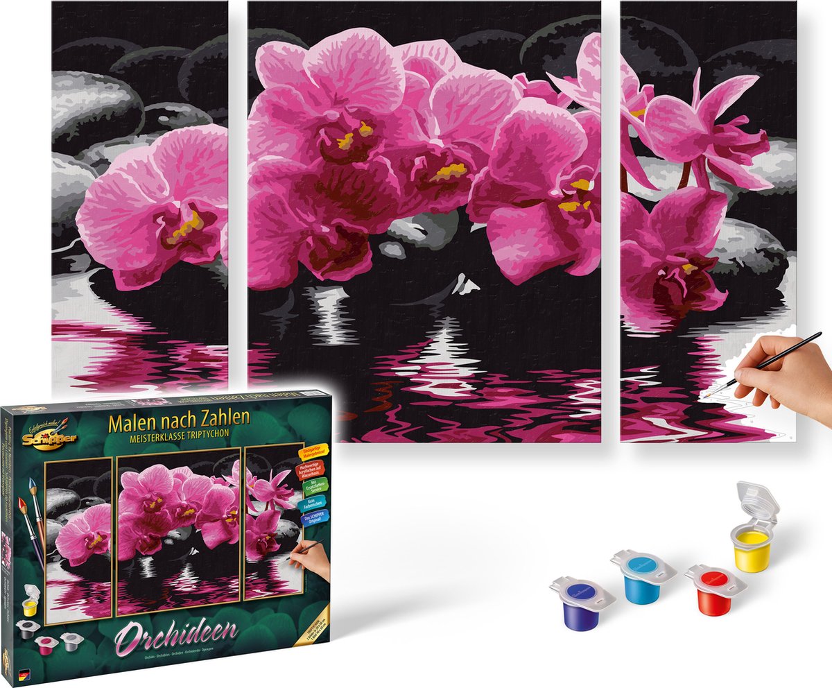 Schipper dipinge con i numeri - orchidee - pacchetto hobby