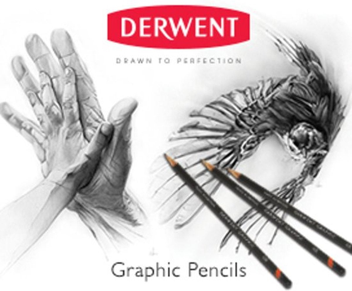 Derwent graphic medium potloden set in blik assorti 12 stuks
