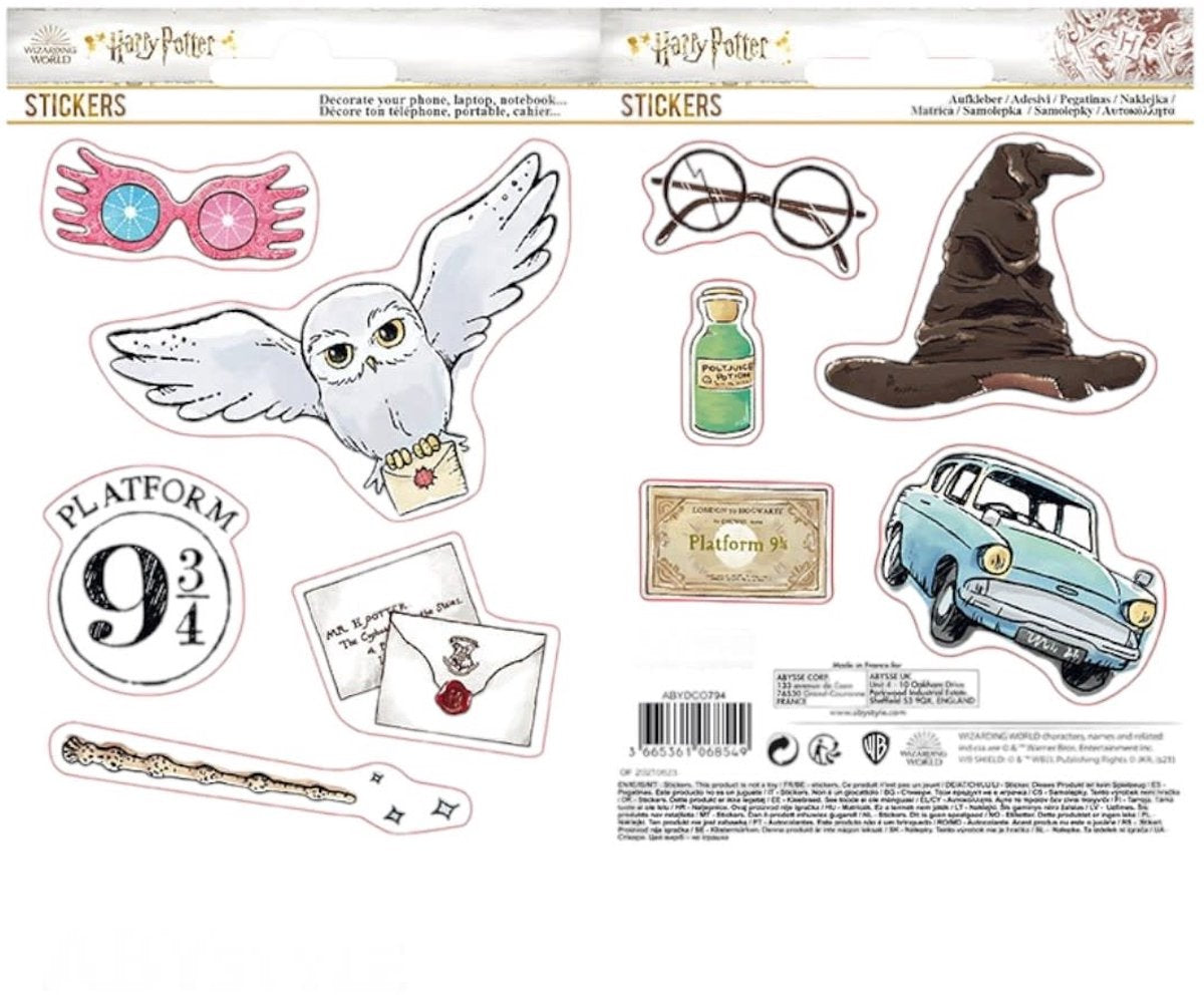 Harry Potter sin marca sin marca - objetos mágicos - juego de 2 tableros o pegatinas