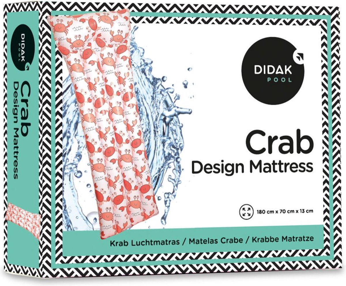 Didak pool luchtmatras krab - luchtbed - 180x70x13 cm - opblaasbaar