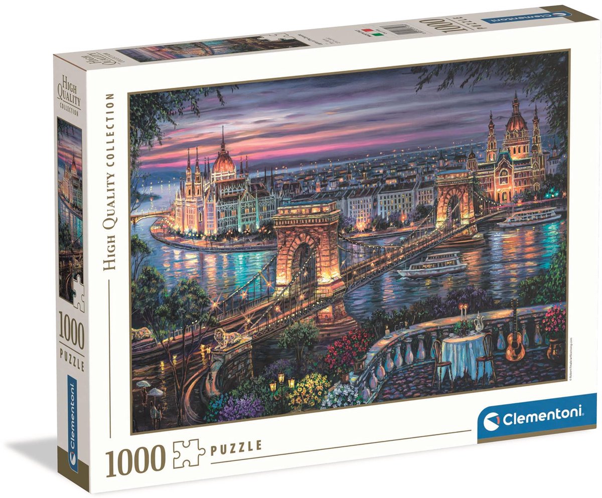 Ty clementoni luces del danubio - rompecabezas de 1000 piezas para adultos - colección de alta calidad - rompecabezas atmosférico a partir de 14 años