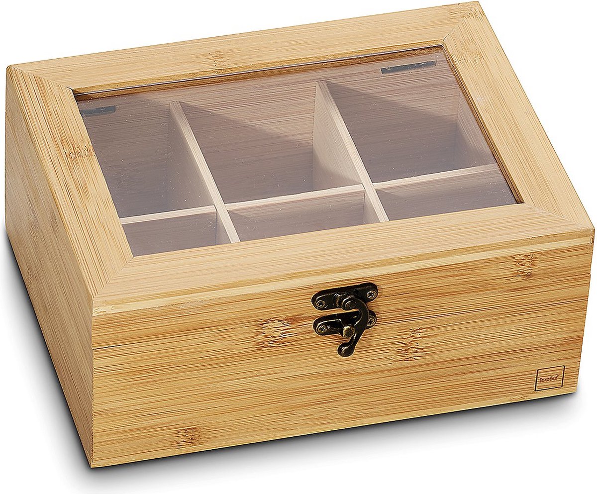 Caja de té Kela, bambú, 6 compartimentos - | noa