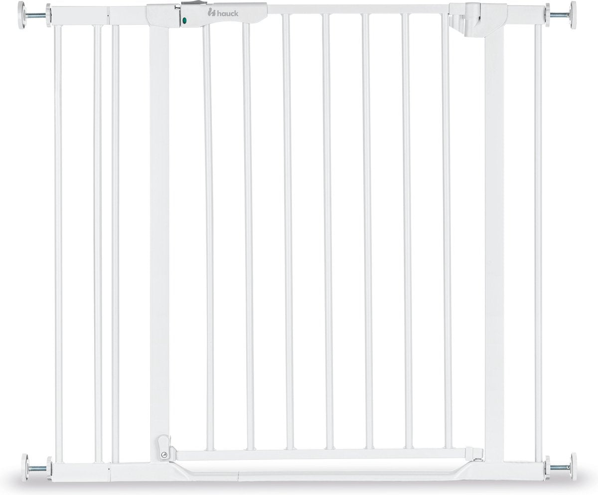 Cancello Hauck Clear Step con chiusura automatica per 2 scale con estensione di 9 cm - da 84 a 89 cm - bianco