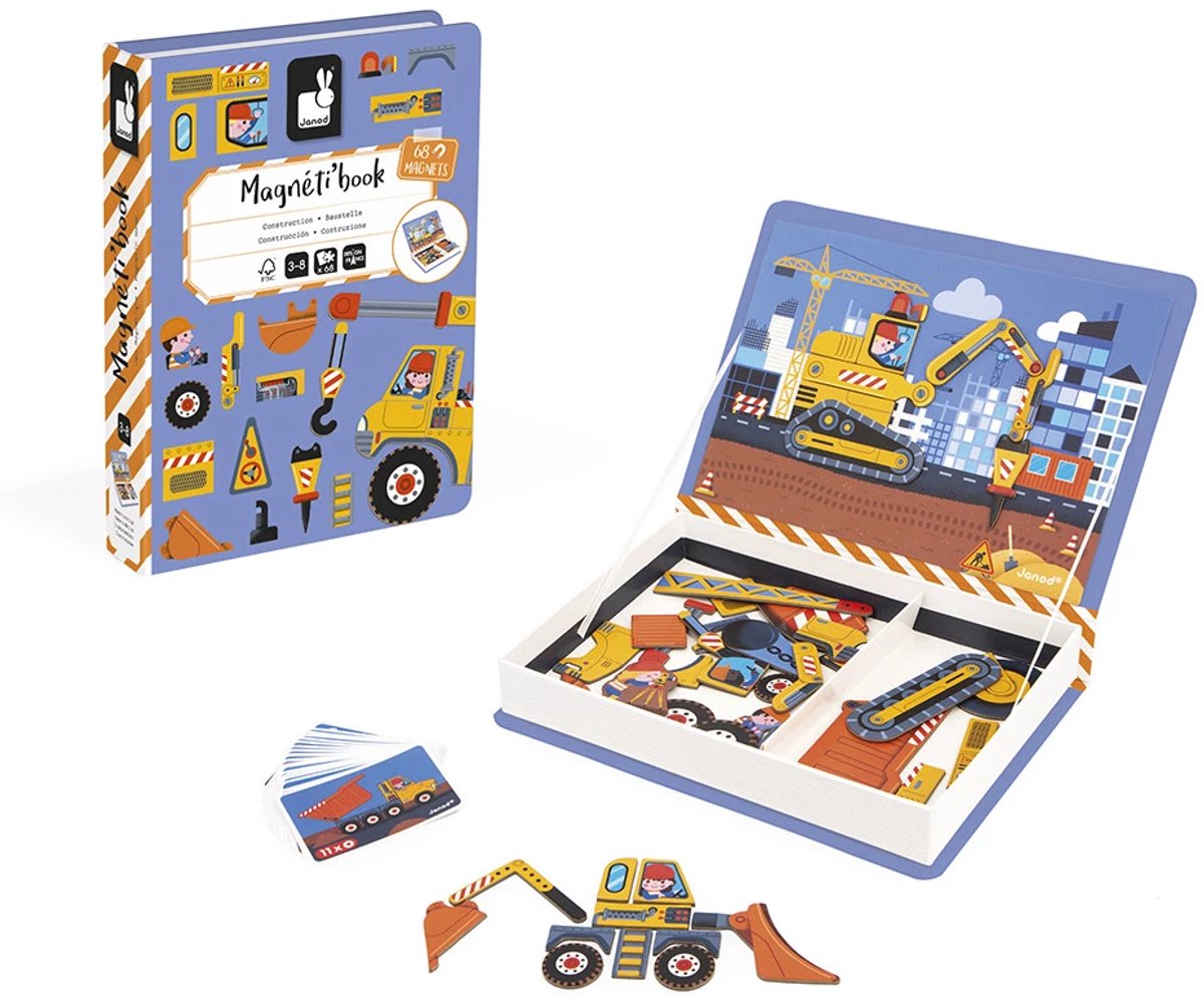 Janod - magnetibook - construcción - juego de libro magnético