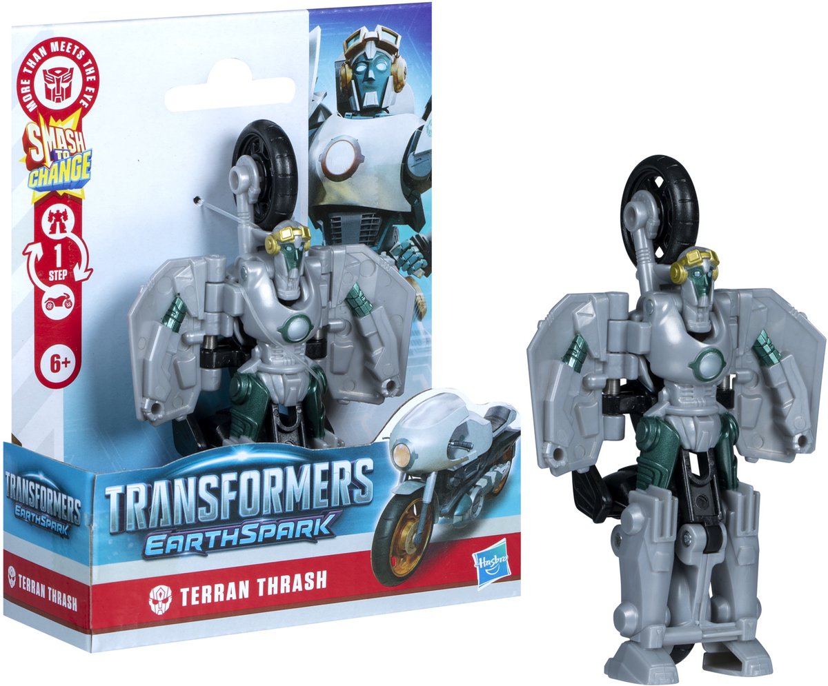 Transformers Earthspark 1-Step Smash Changers Terran Thrash - Action Figure