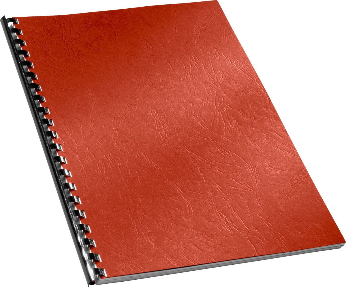 Funda gbc a4 estampado piel 250 gr. rojo (100)