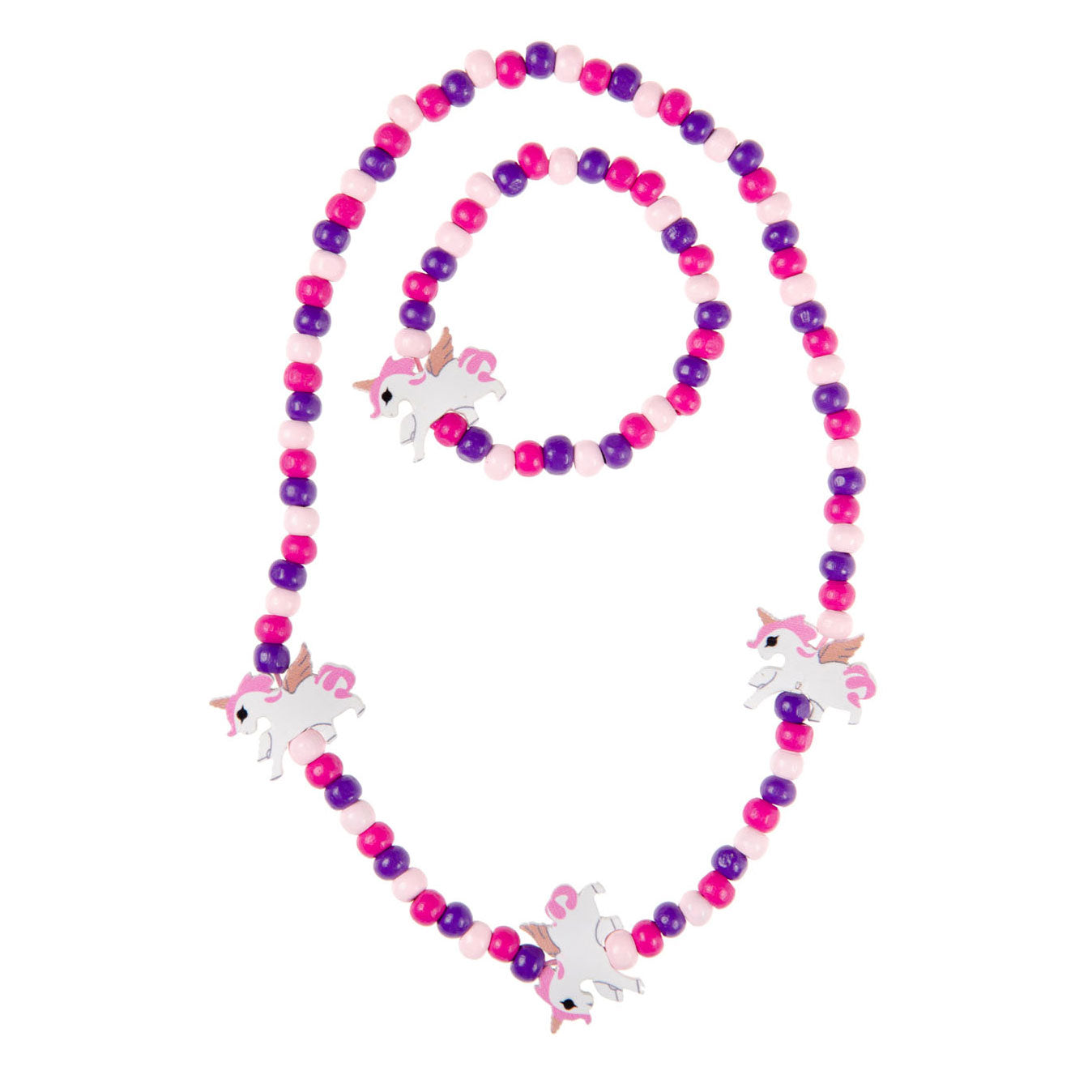 LG Importa collana in legno e unicorno bracciale