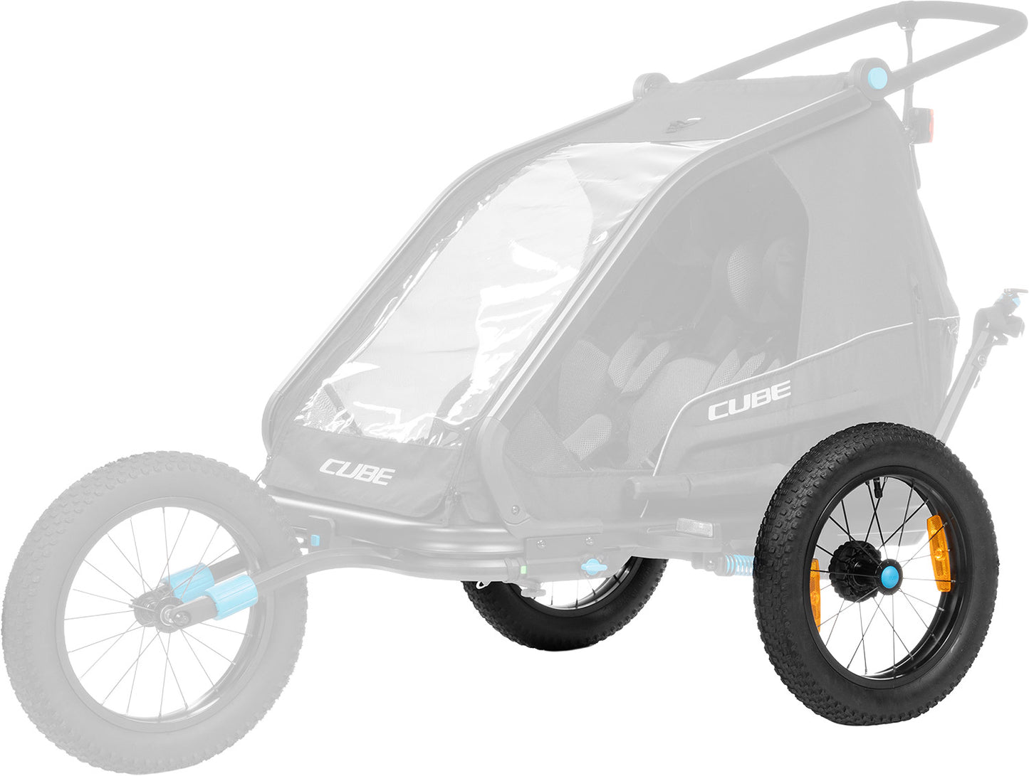 Ruote Cube Fat per rimorchi per biciclette doppi