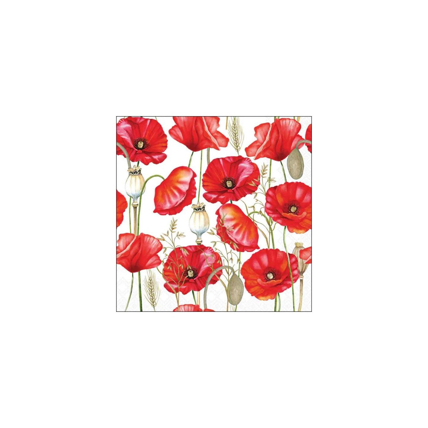 Servilletas Ambiente 25cm amapola todo blanco