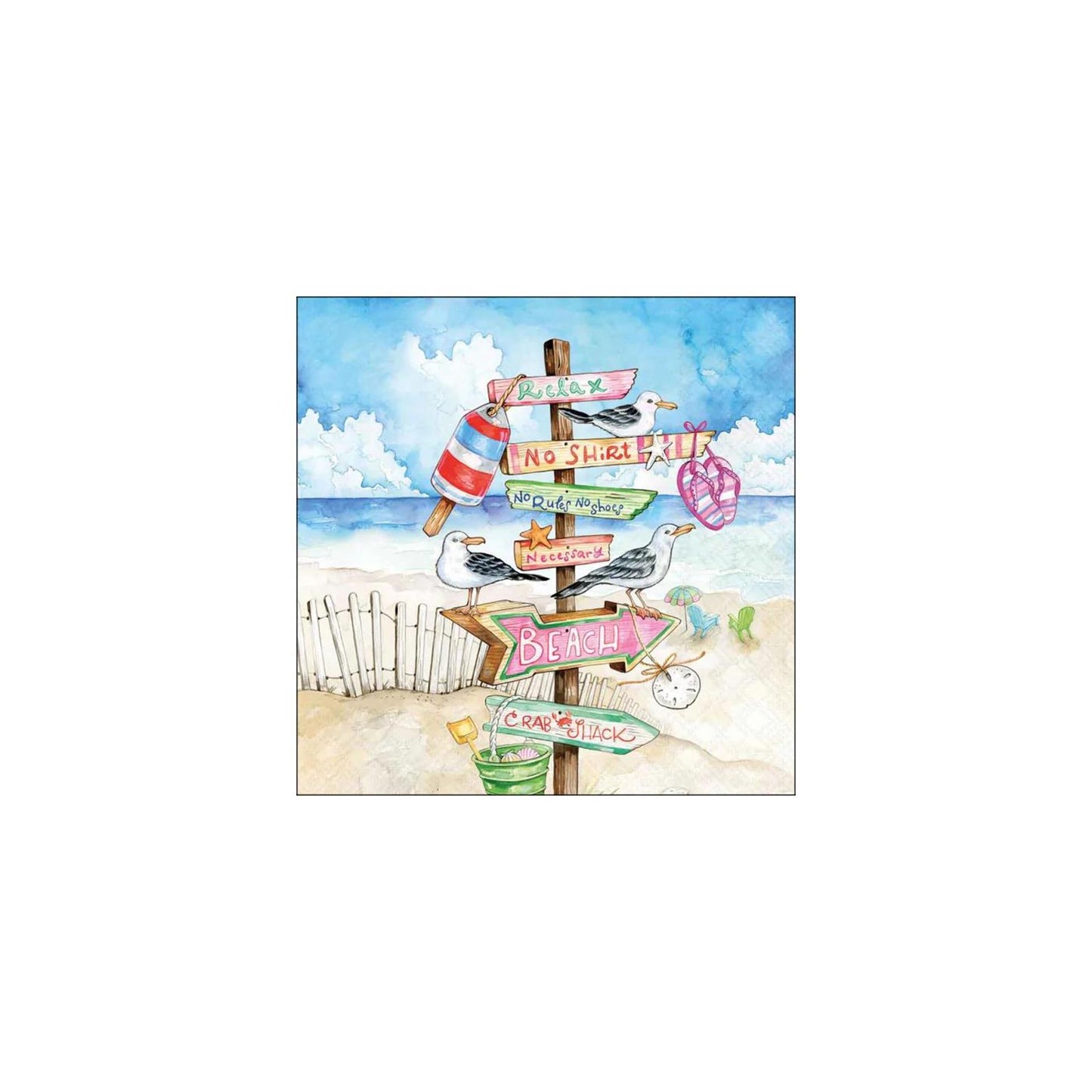 Servilletas Ambiente 33cm carteles junto al mar