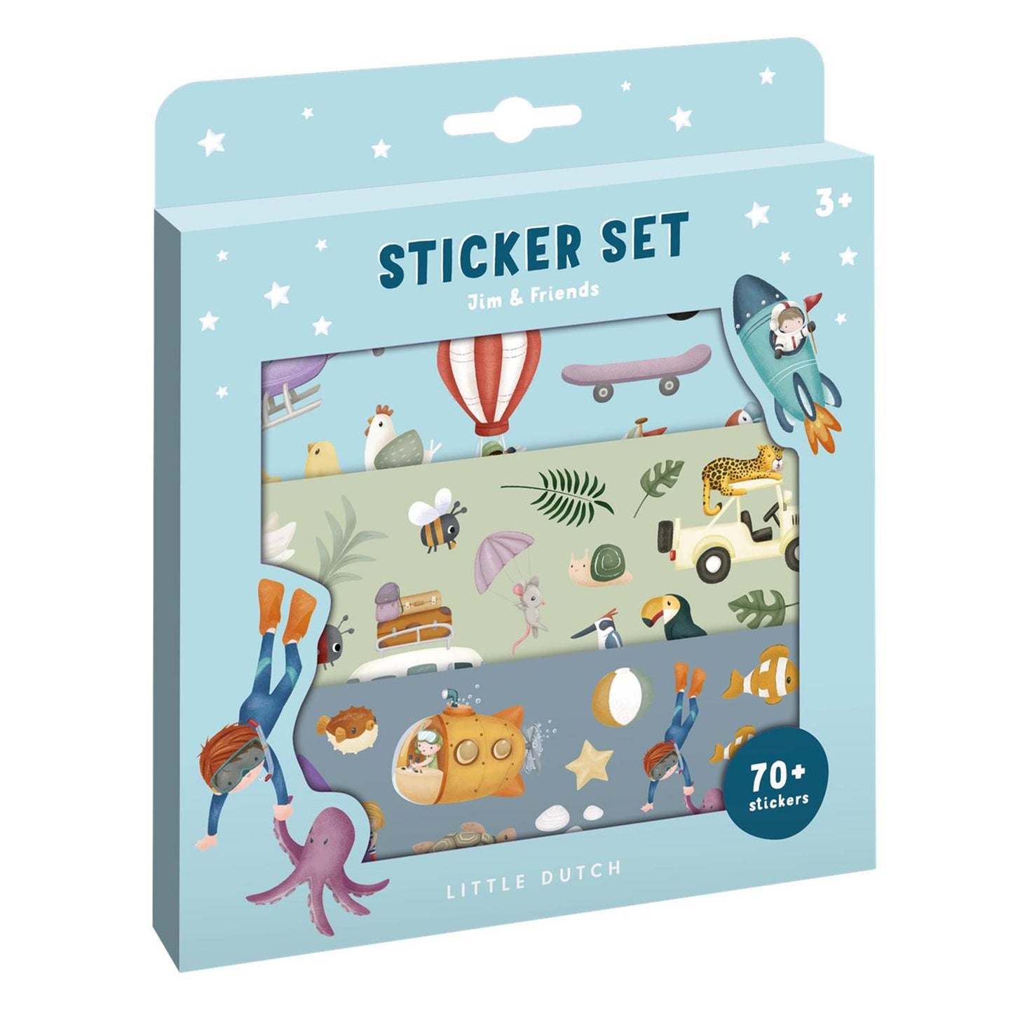 Little Holch Sticker Box Jim Friends, 3 sábanas