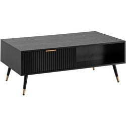 Coffee table black 110x60x43 wohnling oak
