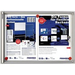 Bacheca con serratura con franchi A3 in alluminio anodizzato non magnetico