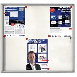Bacheca con serratura Franks 6 x A4 in alluminio anodizzato non magnetico