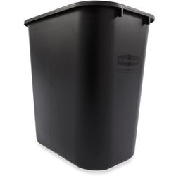 Papelera de reciclaje Rubbermaid rectangular negra 27 l