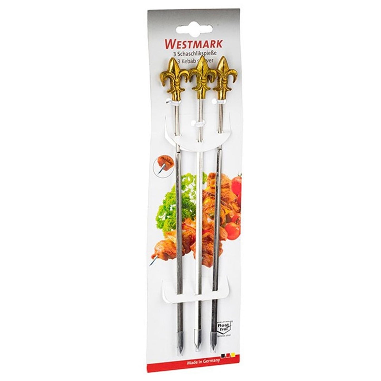 Westmark lilie vleesspies - rvs - 24 cm - set a 3 stuks