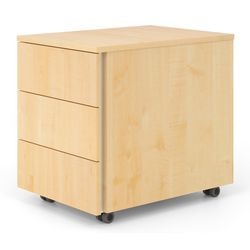 Mobile drawer unit VLC30 3 3 gl chipboard light brown