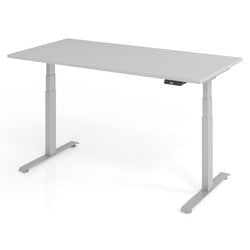 Scrivania sit-stand vlxk6516 5 s legno, metallo grigio chiaro