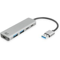 ACT Conectividad USB-A Hub 3.0, 2x USB-A, 2x USB-C