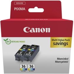 Cartucho de tinta canon 1511b025 36 cian, amarillo, magenta, negro
