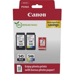 Cartucho de tinta canon 8287b008 545, 546 cian, amarillo, magenta, negro