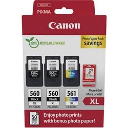 Cartucho de tinta canon 3712c012 560, 561 cian, amarillo, magenta, negro
