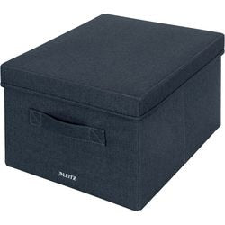 Caja de almacenamiento de tela con tapa Leitz mediana, juego de 2