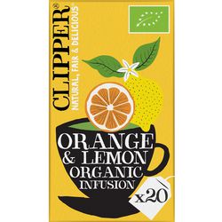 Bolsitas de infusión ecológicas clipper de té naranja limón