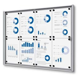 Lockable notice board showdown scxs8xa4 silver aluminum