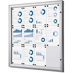 Bacheca con serratura Showdown scs12xa4 alluminio argento