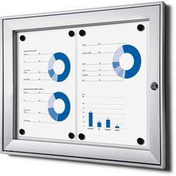 Lockable notice board showdown scs2xa4 silver aluminum