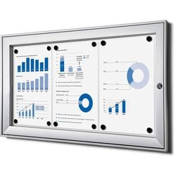 Tablón de anuncios con cerradura showdown scs3xa4 aluminio plateado