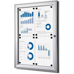 Tablón de anuncios con cerradura enfrentamiento scs4xa4 aluminio plateado