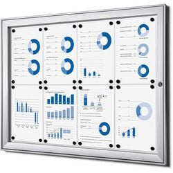 Lockable notice board showdown scs8xa4 silver aluminum