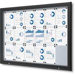 Tablón de anuncios con cerradura enfrentamiento sct18xa4phc9005 aluminio negro