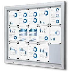 Tablón de anuncios con cerradura enfrentamiento sct15xa4ph aluminio plateado