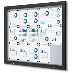 Tablón de anuncios con cerradura enfrentamiento sct15xa4phc9005 aluminio negro