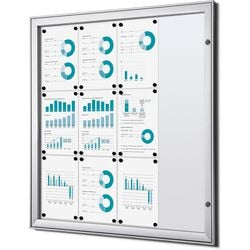 Tablón de anuncios con cerradura enfrentamiento scs12xa4b1 aluminio plateado