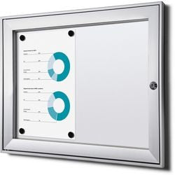 Lockable notice board showdown scs2xa4b1 silver aluminum