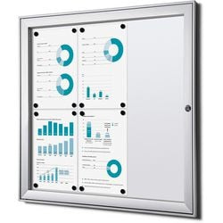 Lockable notice board showdown scs6xa4b1 silver aluminum