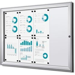 Tablón de anuncios con cerradura enfrentamiento scs8xa4b1 aluminio plateado